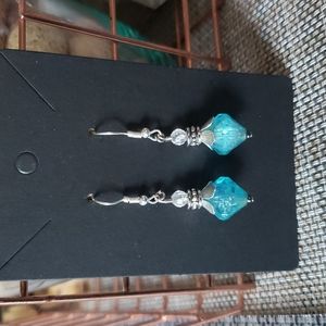 Hand Crafted Silver tone Dangle earrings